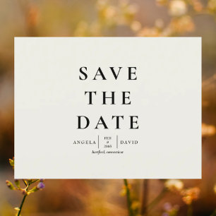 Cartão Postal Casamento Simples & Moderno Bege Save the Date