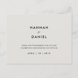 Cartão Postal Casamento Simples Obrigado