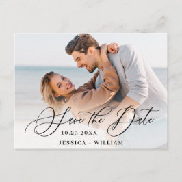 Cartão Postal Casamento Simplesmente Elegante Salve a Foto da Da