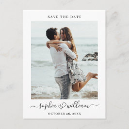 Cartão Postal Casamento Simplesmente Elegante Salve a Foto da Da