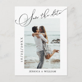 Cartão Postal Casamento Simplesmente Elegante Salve a Foto da Da