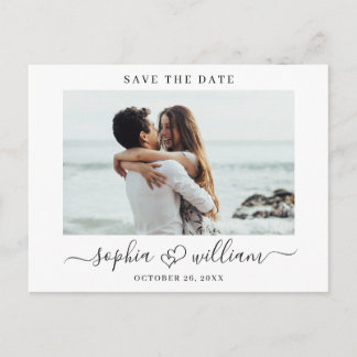 Cartão Postal Casamento Simplesmente Elegante Salve a Foto da Da