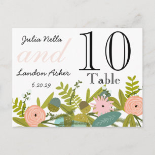 Cartão Postal Casamento tema damasco de Chartreuse Turquoise Mod