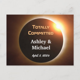 Cartão Postal Casamento Temático Eclipse Totalmente Comprometido