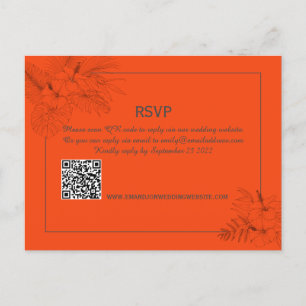 Cartão Postal Casamento Tropical Beach Boho Summer RSVP