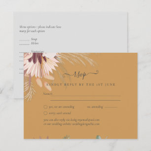 Cartão Postal Casamento Tropical de Pampas de Vinho Burgundy