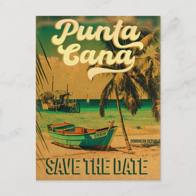 Cartão Postal Casamento Tropical de Punta Cana Salve o Cartaz da (Frente)