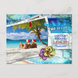 Cartão Postal Casamento Tropical GC Salve o Dat Vintage Beach v 