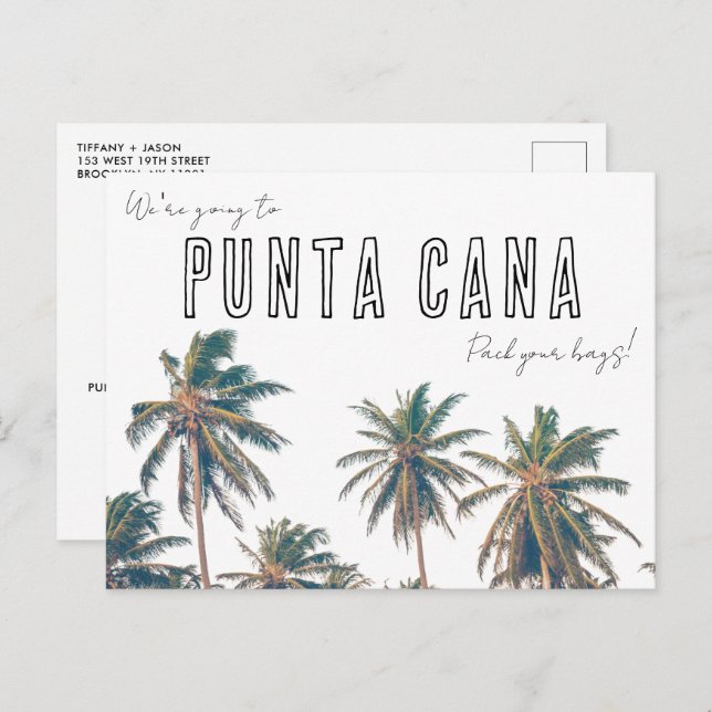 Cartão Postal Casamento Tropical na Praia de Punta Cana - Salve  (Frente/Verso)