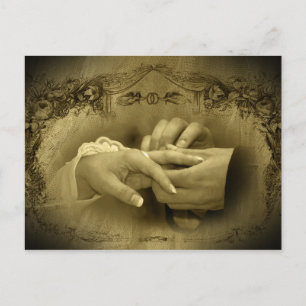 Cartão Postal Casamento vintage... Com este Anel, eu, o Quê
