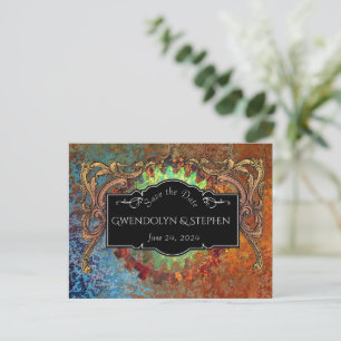 Cartão Postal Casamento Vintage Steampunk "Salvar a Data"