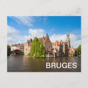 Cartão Postal Casas antigas de Bruges, Bélgica