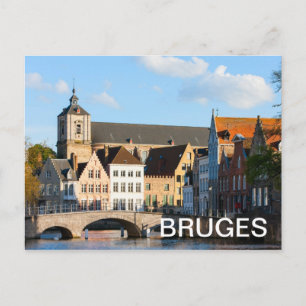 Cartão Postal Casas antigas em Bruges, Bélgica