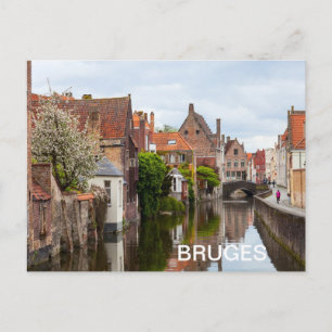 Cartão Postal Casas antigas em Bruges, Bélgica