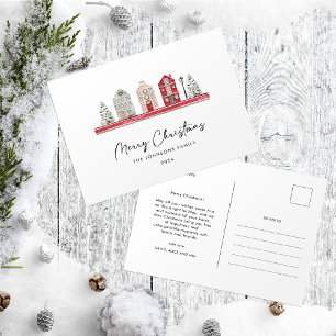 Cartão Postal Casas Bonitas em Cores Tradicionais de Natal 
