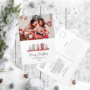 Cartão Postal Casas Bonitas em Cores Tradicionais de Natal Foto