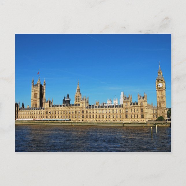 Cartão Postal Casas Britânicas do Parlamento e Big Ben (Frente)
