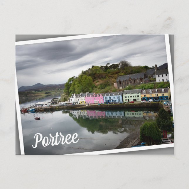 Cartão Postal Casas coloridas em Portree, Skye (Frente)