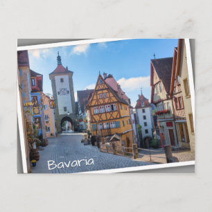 Cartão Postal Casas coloridas em Rothenburg, Alemanha
