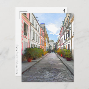 Cartão Postal Casas coloridas em Rue Cremieux - Paris