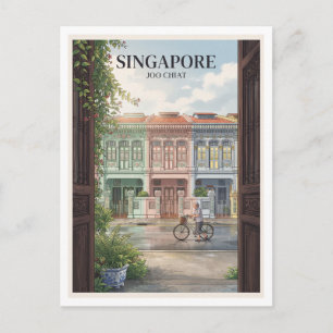 Cartão Postal Casas Comerciais Peranakan na Joo Chiat e Koon Sen