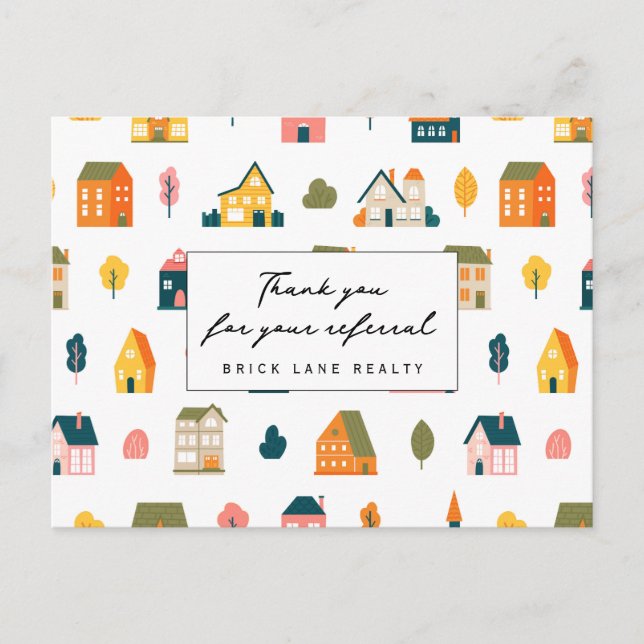 Cartão Postal Casas de Agradecimento por Indicação de Imóveis (Frente)