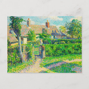 Cartão Postal Casas de Camponeses, Eragny, por Camille Pissarro