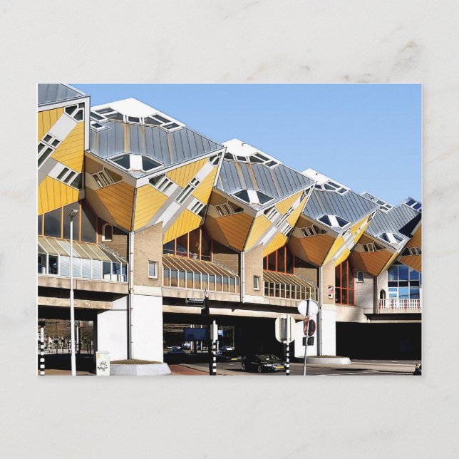Cartão Postal Casas de Cubo, Roterdão Blaak (Frente)
