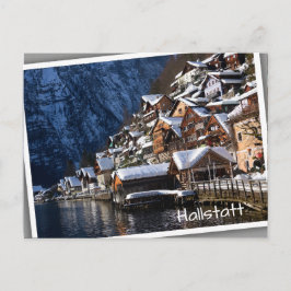 Cartão Postal Casas de madeira ao largo de Hallstatt, Áustria