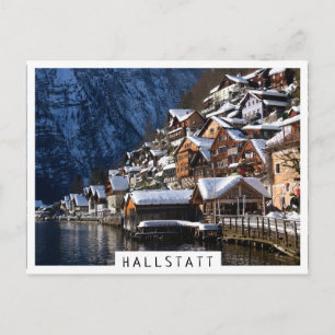 Cartão Postal Casas de madeira ao largo de Hallstatt, Áustria