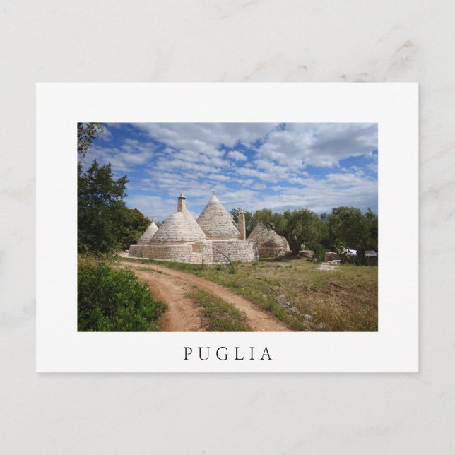 Cartão Postal Casas de Trulli na Apúlia/Apúlia (Frente)