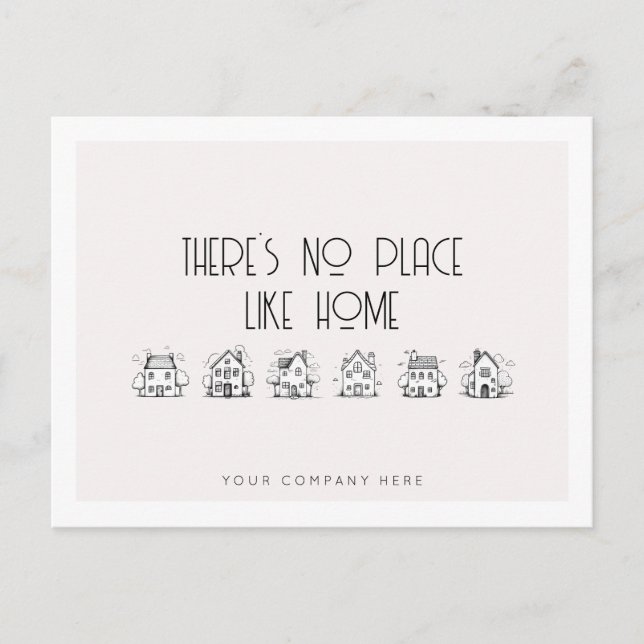 Cartão Postal Casas Desenhadas à Mão Agricultura de Imóveis (Frente)