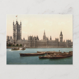Cartão Postal Casas do Parlamento, Londres c.1895
