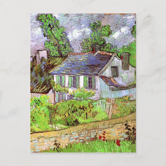 Cartão Postal Casas em Auvers, Vincent van Gogh (Frente)