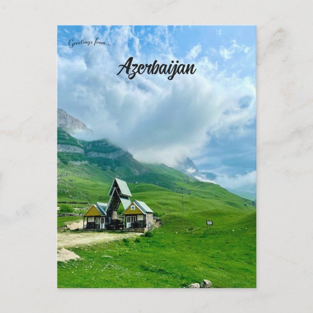 Cartão Postal Casas em Laza Qusar Azerbaijão (Frente)