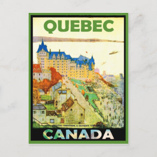 Cartão Postal Casas em Quebec, Canadá, viagens vintage