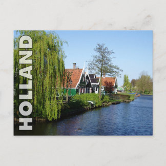 Cartão Postal Casas holandesas da madeira de Zaanse Schans em