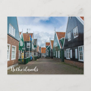 Cartão Postal Casas tradicionais de madeira na aldeia de Marken