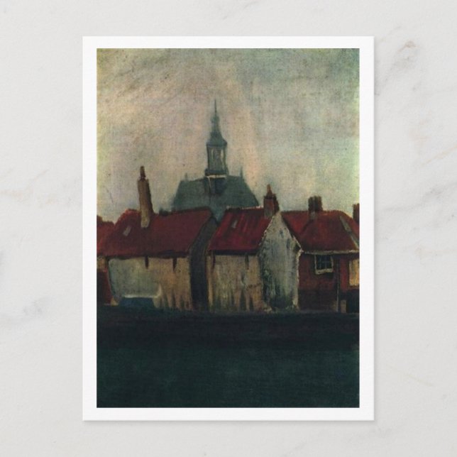 Cartão Postal Casas Velhas com Nova Igreja, Vincent van Gogh (Frente)