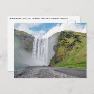Cartão Postal Cascata de Skogafoss - Aldeia de Skogar, Islândia