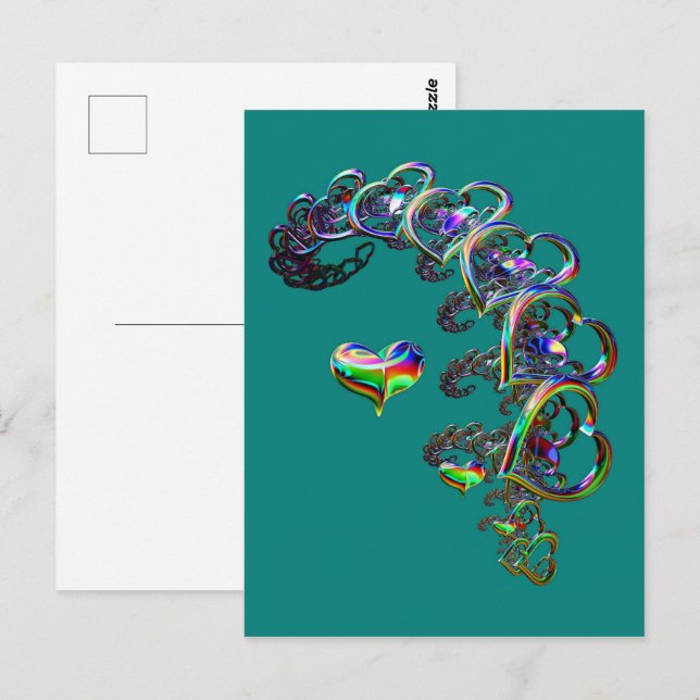 Cartão Postal Cascata Eetérea de Corações (Frente/Verso)