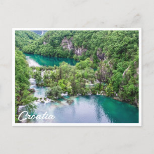 Cartão Postal Cascata em cascata no Parque dos Lagos de Plitvice