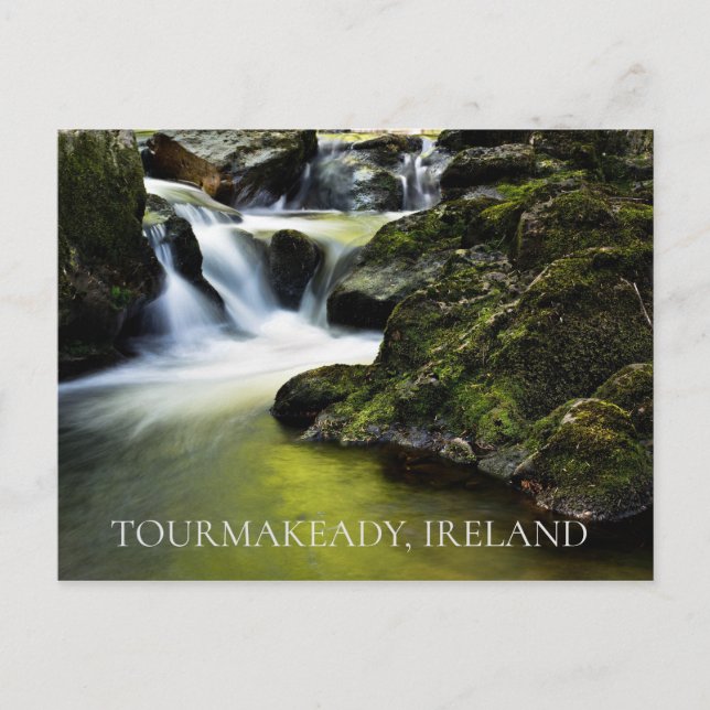 Cartão Postal Cascatas de Tourmakeady Irlanda (Frente)