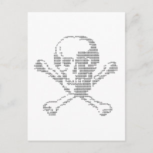 Cartão Postal Cash Skull de Jolly Roger ascii art