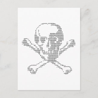 Cartão Postal Cash Skull de Jolly Roger ascii art