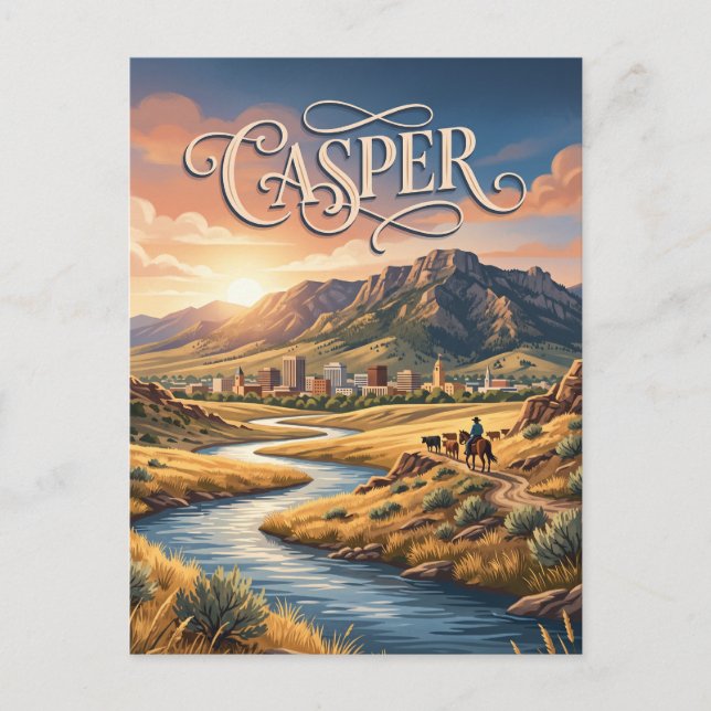 Cartão Postal Casper, Wyoming (Frente)
