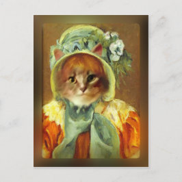 Cartão Postal Cassatt Boné sobre Gatinho 