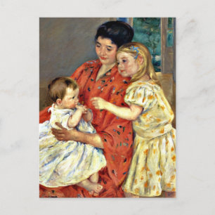 Cartão Postal Cassatt - Mãe e Sara Admirando o Bebê,
