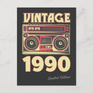 Cartão Postal Cassete Classic aniversário de 30 anos Gift Vintag