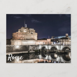 Cartão Postal Castel Sant Angelo à noite em Roma